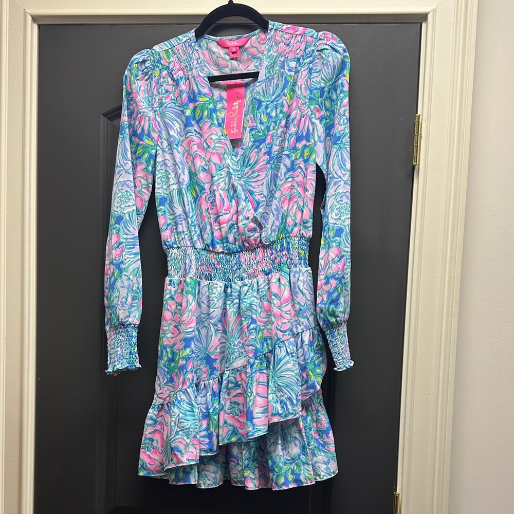 Lilly Pulitzer Long Sleeve Dress in print: In Full Bloom